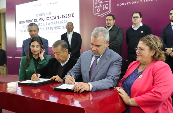 <strong>Gobierno de Michoacán firma convenio con ISSSTE para dar atención médica a docentes pensionados</strong>