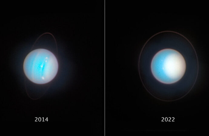 <strong>El Hubble capta una gran mancha blanca que crece en el polo norte de Urano: ¿a qué se debe?</strong>